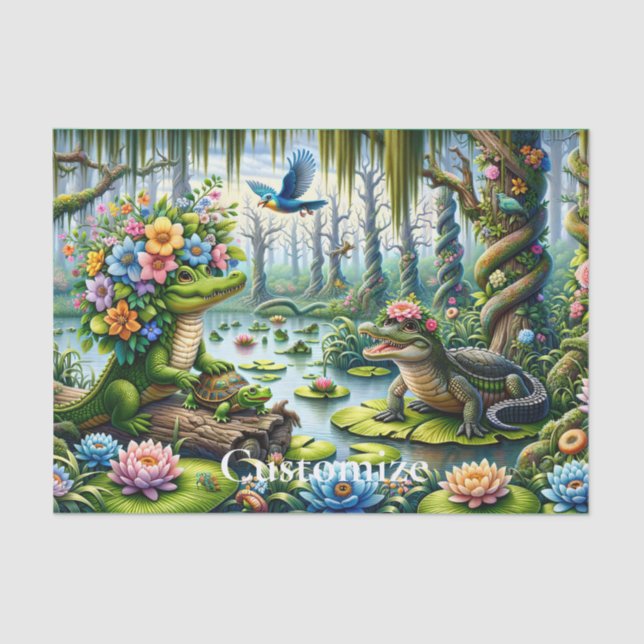 Alligator Fantasy Swamp Thunder_Cove Tissue Paper (Front)