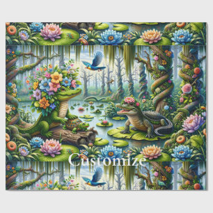 Alligator Fantasy Swamp Thunder_Cove Wrapping Paper