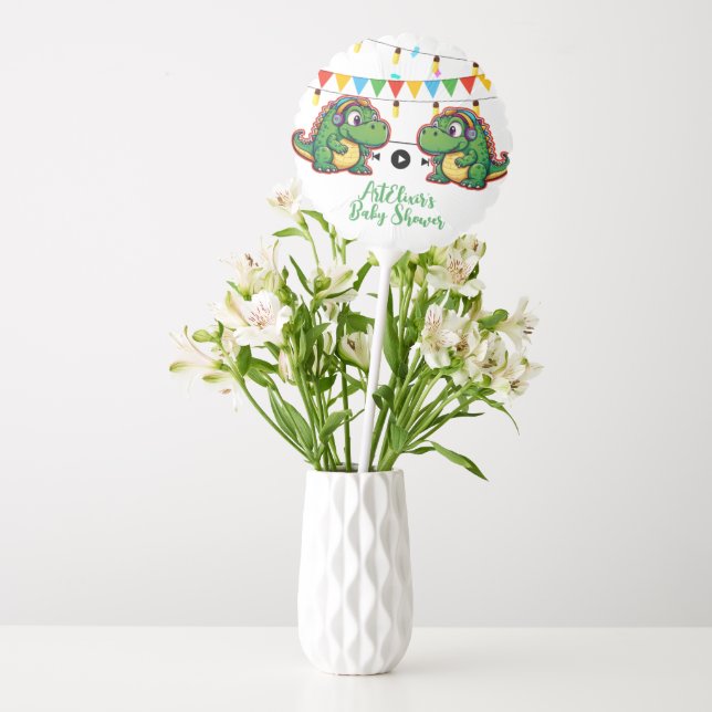 Alligator Festive Colorful Music Baby Shower  Balloon (Vase)