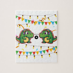 Alligator Festive Colorful Music Baby Shower Jigsaw Puzzle