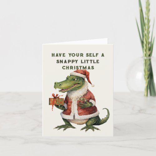 Alligator Folded Holiday Card