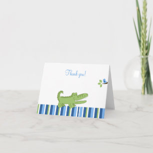 Alligator Folded Thank you notes - Blue/Green
