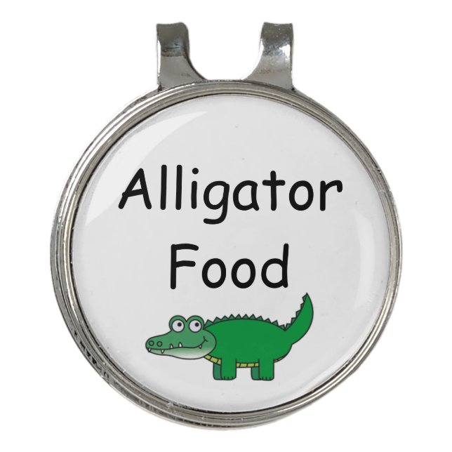 Alligator Food Funny Cartoon Crocodile Golf Hat Clip (Front)
