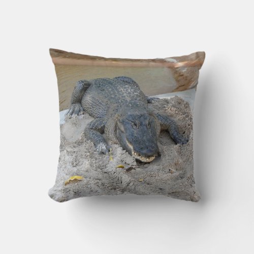 Alligator Fort Lauderdale Florida Throw Pillow