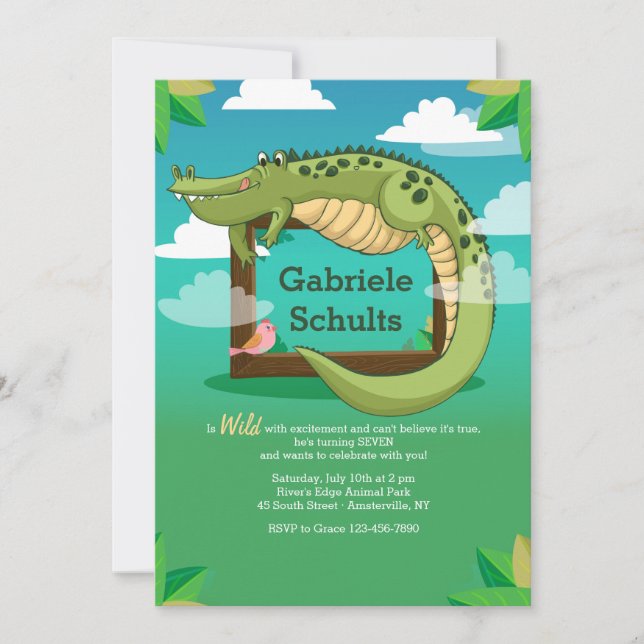 Alligator Frame Invitation (Front)