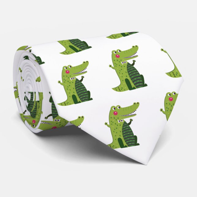 Alligator Funny Neck Tie (Rolled)