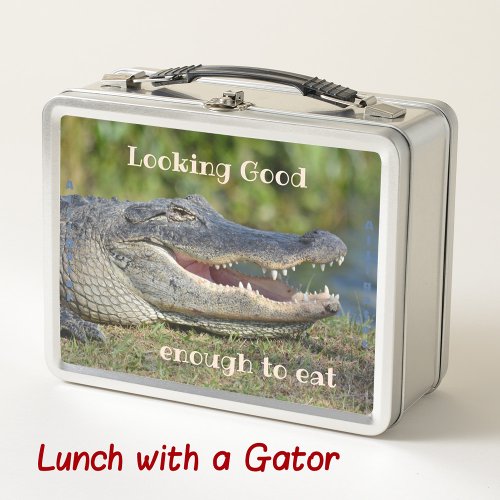 Alligator Funny Wildlife Photographic Reptile Metal Lunch Box