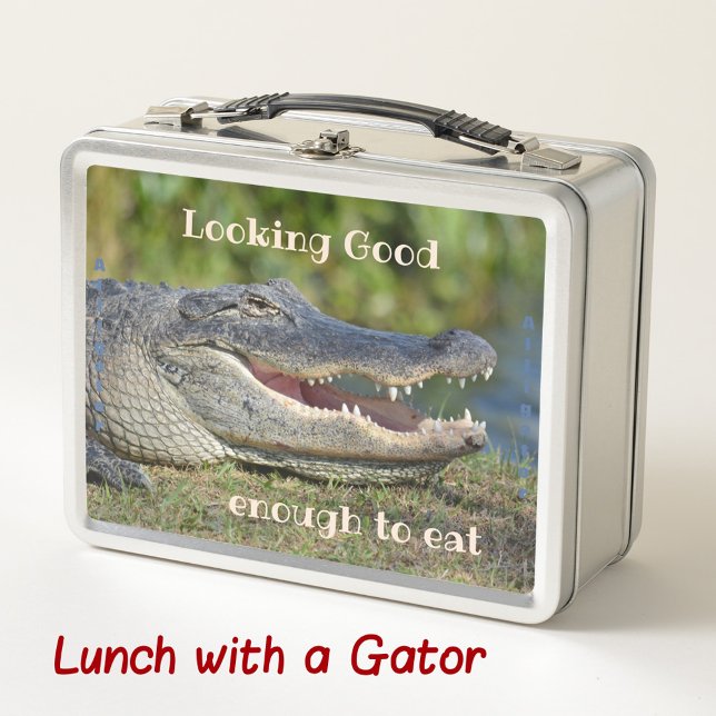 Alligator Funny Wildlife Photographic Reptile Metal Lunch Box (Creator Uploaded)
