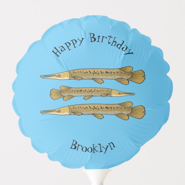 Alligator garfish cartoon illustration balloon (Front)