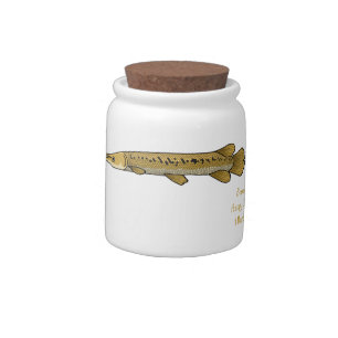 Alligator garfish cartoon illustration candy jar