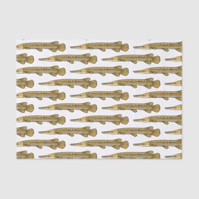 Alligator garfish cartoon illustration  tissue paper (Front)