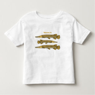 Alligator garfish cartoon illustration toddler t-shirt
