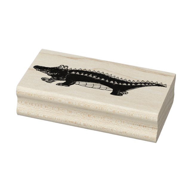 Alligator Gator Croc Crocodile Reptile Animal Zoo Rubber Stamp (Stamp)
