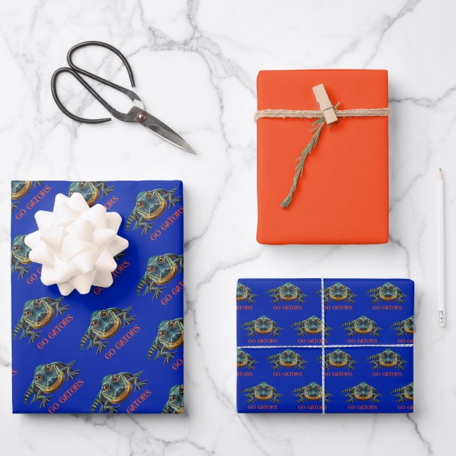 Alligator - Go Gators Wrapping Paper Sheets (Front)