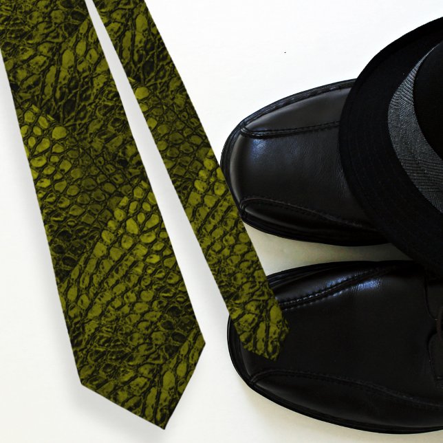 Alligator Gold Color Faux Leather•Double Sided Tie (Creator Uploaded)