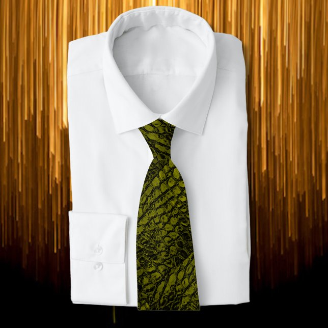 Alligator Gold Color Faux Leather Tie (Creator Uploaded)
