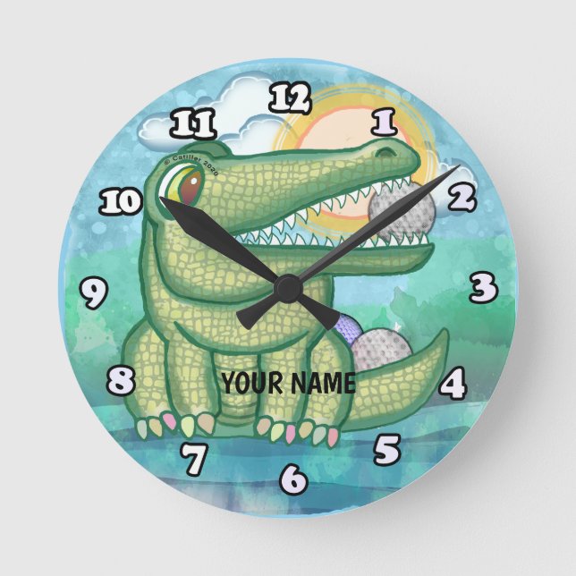 Alligator Golf Round Clock (Front)
