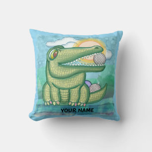 Alligator Golf Throw Pillow