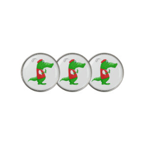 Alligator golfer fun cute and preppy golf ball marker