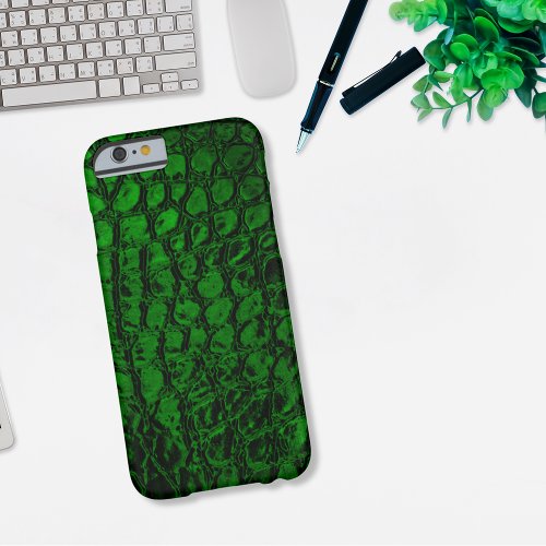 Alligator Green Faux Leather Barely There iPhone 6 Case