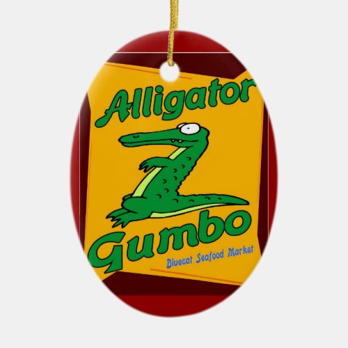 Alligator Gumbo Ceramic Ornament