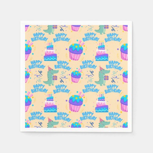 ALLIGATOR HAPPY BIRTHDAY PAPER NAPKIN