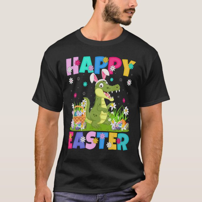 Alligator   Happy Easter Bunny Alligator Easter Su T-Shirt (Front)