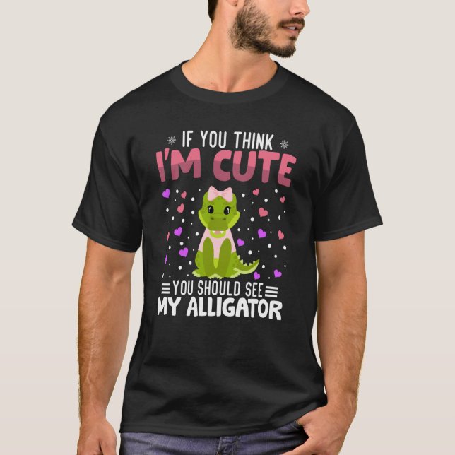 Alligator Heart Valentine's Day Animal For Womens  T-Shirt (Front)