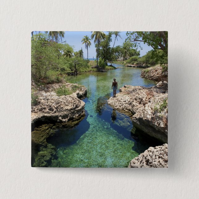 Alligator Hole, Black River Town, Jamaica Button (Front)