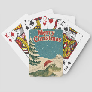 Alligator Icy Lane Animal Christmas Poker Cards