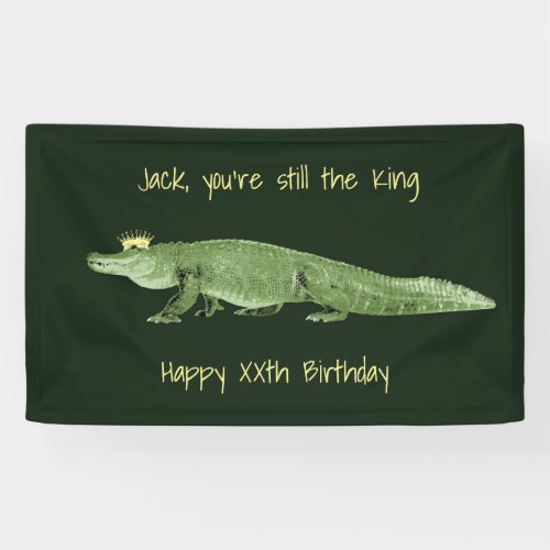 Alligator in a Crown Birthday Banner