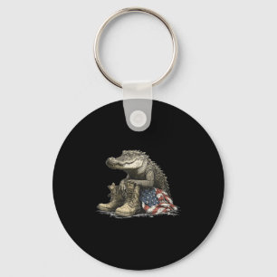 Alligator In Battlefield Costume Keychain