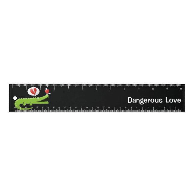 Alligator in Love 12 inch Ruler (Front)