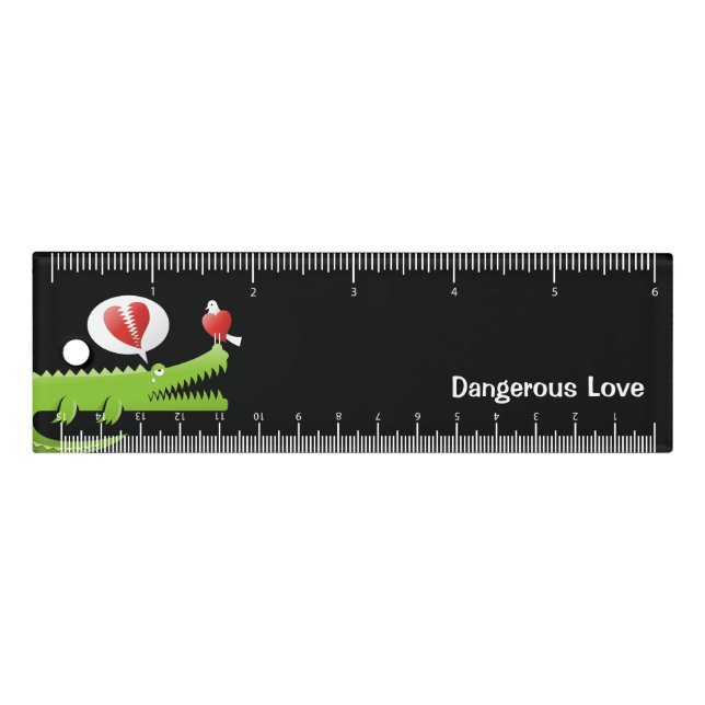Alligator in Love 6 inch Ruler (Front)