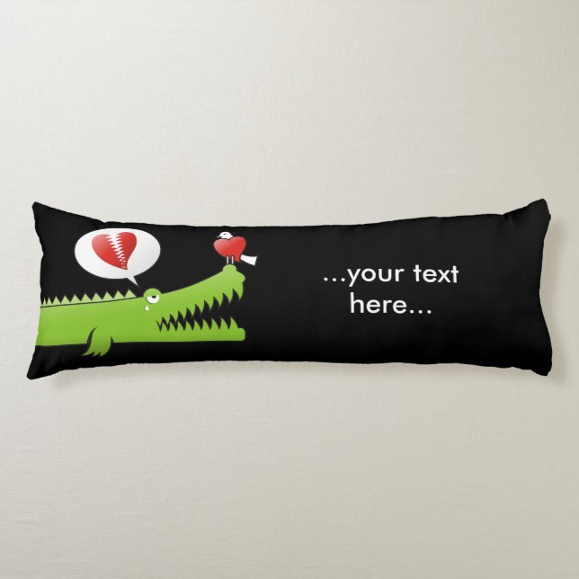 Alligator in Love Body Pillow (Front)