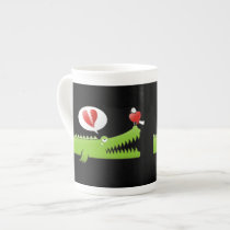 Alligator in Love Bone China Mug