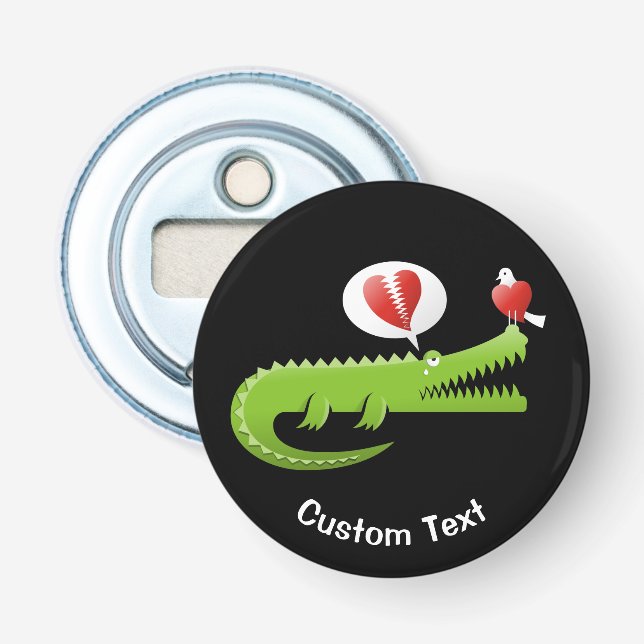 Alligator in Love Bottle Opener (Front)