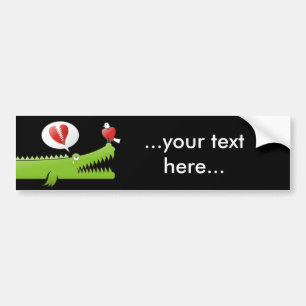 Alligator in Love Bumper Sticker