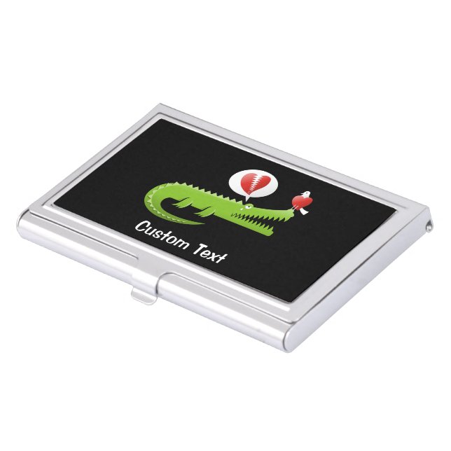 Alligator in Love Business Card Holder (Front)