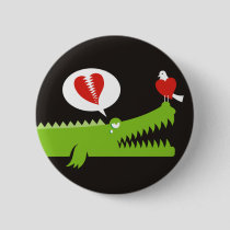 Alligator in Love Button