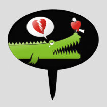 Alligator in Love Cake Topper