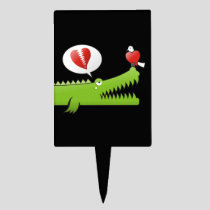 Alligator in Love Cake Topper