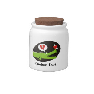 Alligator in Love Candy Jar