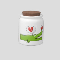 Alligator in Love Candy Jar