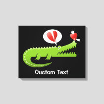 Alligator in Love Canvas Print