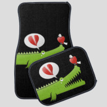 Alligator in Love Car Mat