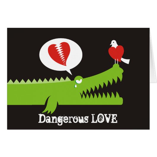 Alligator in Love Cards (Front Horizontal)