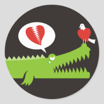 Alligator in Love Classic Round Sticker