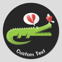 Alligator in Love Classic Round Sticker