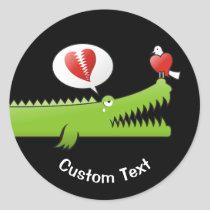 Alligator in Love Classic Round Sticker